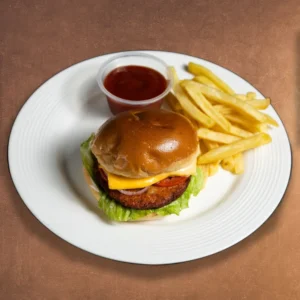 CHICKEN BURGER WITH FRIES (CAFE)